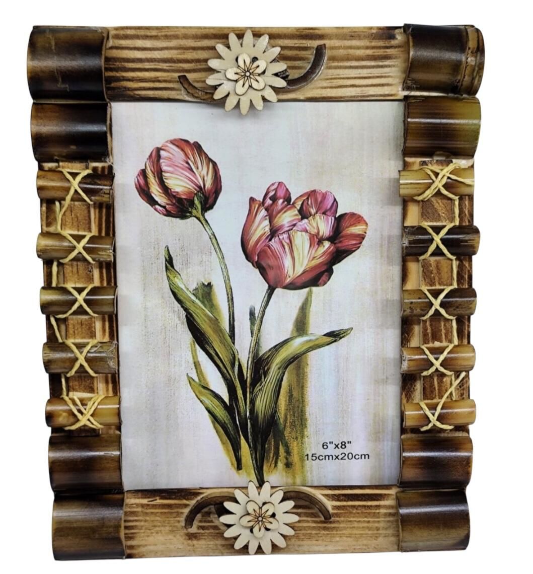 Dekoratif Bambu Masaüstü Fotoğraf Çerçevesi (15 cm x 20 cm)