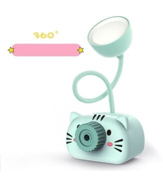 Usb Şarjlı Kedili Kalemlikli Masa Lambası