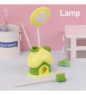 Usb Şarjlı Şirin Ev Kalemlikli Masa Lambası