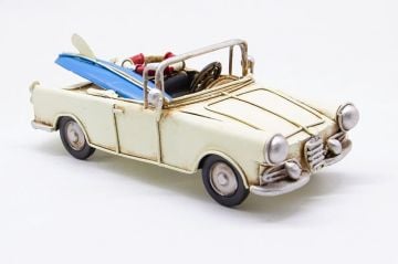 Dekoratif Nostaljik Eskitme Sörflü Metal Araba