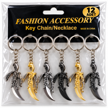 12'li Paket Metal Hançer Figürlü Anahtarlık