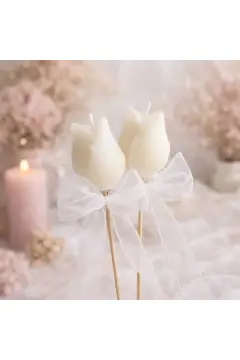 Lale Tasarımlı Mum Hediyelik Nişan Hediyesi