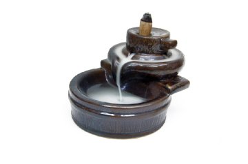 Seramik Geri Akış Şelale Yuvarlak Buhurdanlık