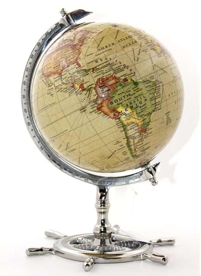 Dekoratif Dünya Küre Sarı (32cm)