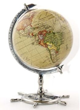 Dekoratif Dünya Küre Sarı (32cm)