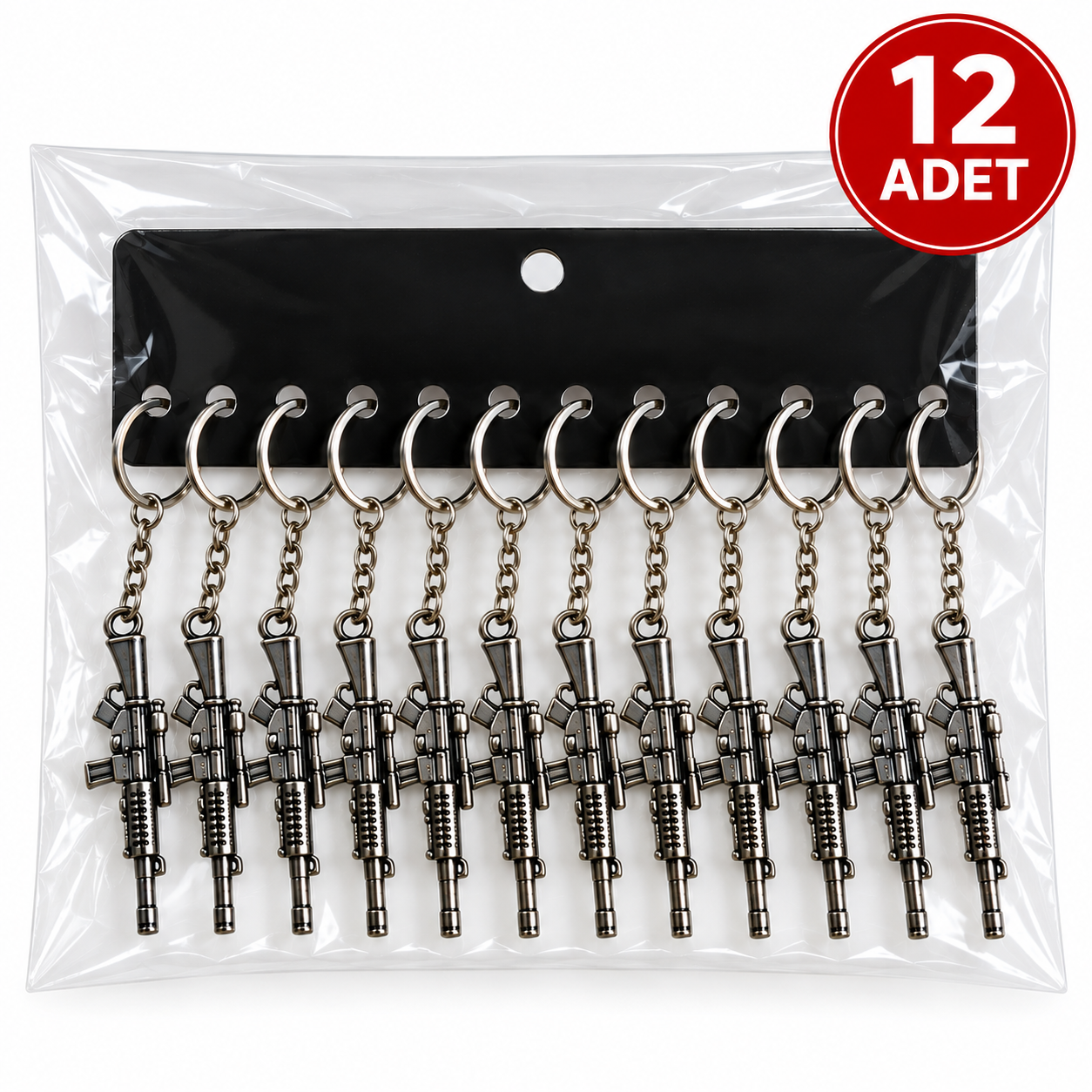 12'li Paket Metal Tüfek Anahtarlık