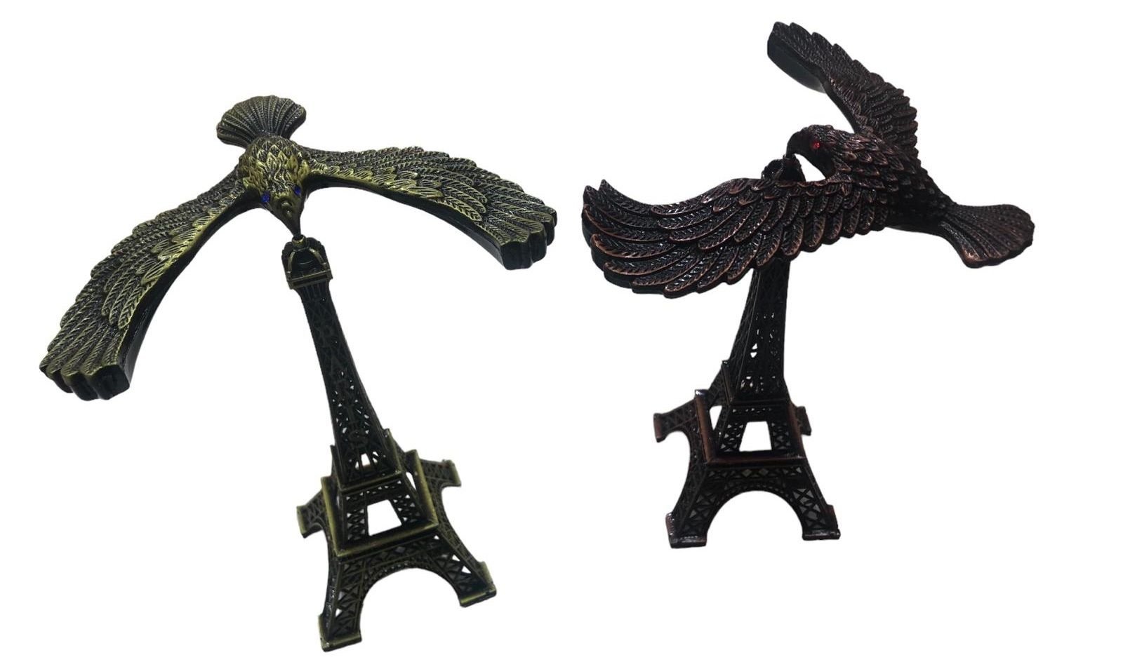 Dekoratif Metal Eyfel Kulesi Denge Kartal Biblo (15cm)