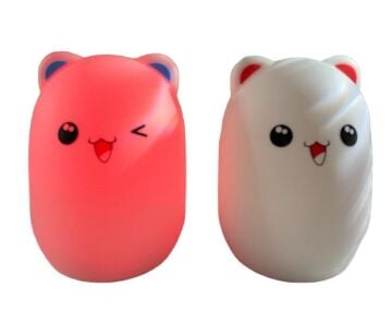 Neşeli Kedi Silikon Şarjlı Dekoratif Gece Masa Lambası