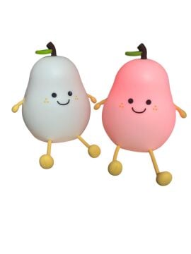 Şapkalı Armut Tasarım Silikon Şarjlı Gece Masa Lambası