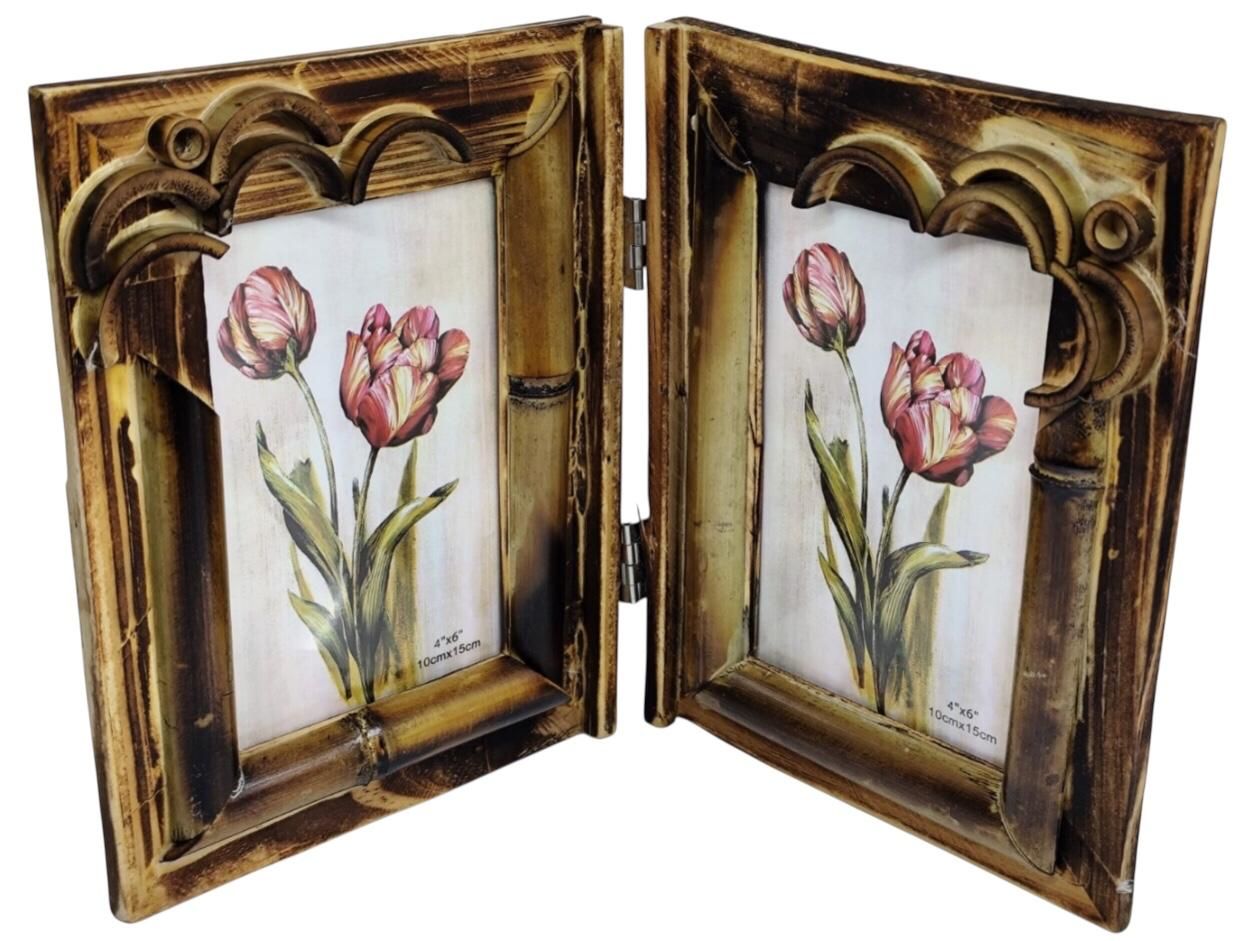 2'li Bambu Masa Üstü Fotoğraf Çerçevesi (10 cm x 15 cm)