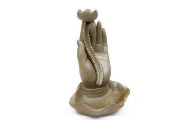 Seramik Geri Akış Şelale El Şeklinde Buhurdanlık