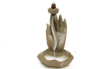 Seramik Geri Akış Şelale El Şeklinde Buhurdanlık