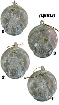 Işıklı Mini Cam Fanus Melek Küresi (9 cm)