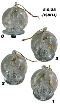 Işıklı Mini Cam Fanus Melek Küresi (6 cm)