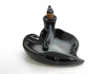 Seramik Geri Akış Şelale Kalp Şeklinde Buhurdanlık