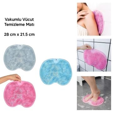 Güçlü Vantuzlu Banyo Sırt Fırçası ve Kaymaz Masaj Matı