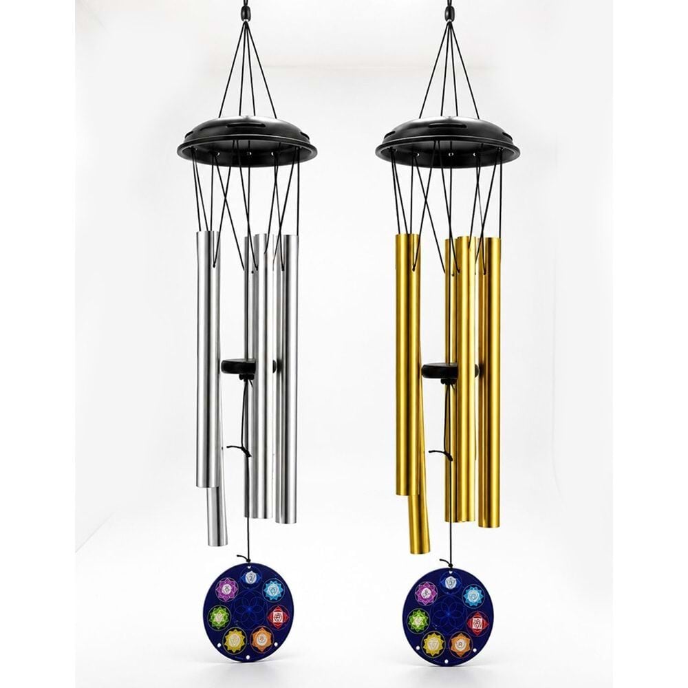 Chakra Tasarımlı Metal Rüzgar Çanı (90cm)