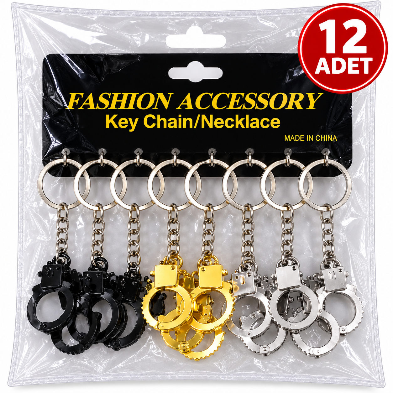 12'li Paket Metal Kelepçe Anahtarlık