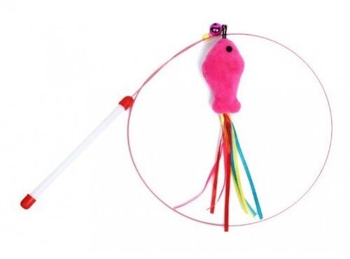 Balık Tasarımlı Kedi Oyun Oltası (90 cm)