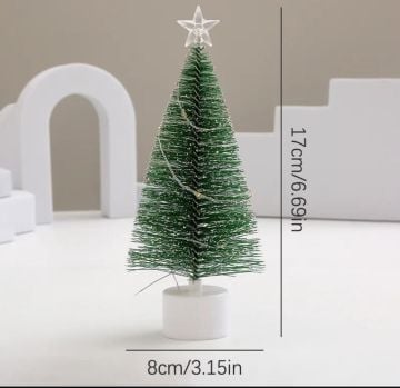 Dekoratif Işıklı Yıldızlı Mini Yılbaşı Çam Ağacı (17 cm)
