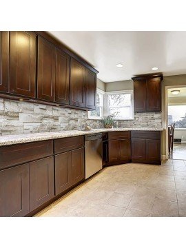 Taş Desenli Sarı Tuğla 3D Duvar Kaplama Kağıdı (5 Metre)