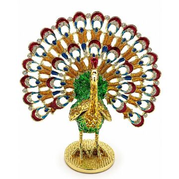 Swarovski Taşlı Tavuskuşu Biblosu (11cm)