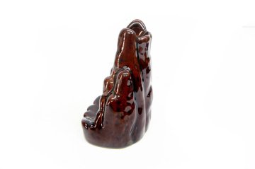 Seramik Geri Akış Kabartmalı Bambu Buhurdanlık