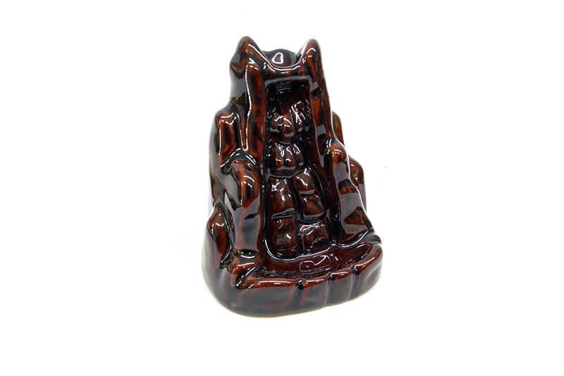 Seramik Geri Akış Kabartmalı Bambu Buhurdanlık