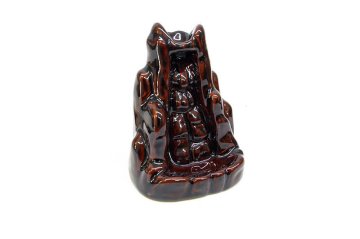 Seramik Geri Akış Kabartmalı Bambu Buhurdanlık