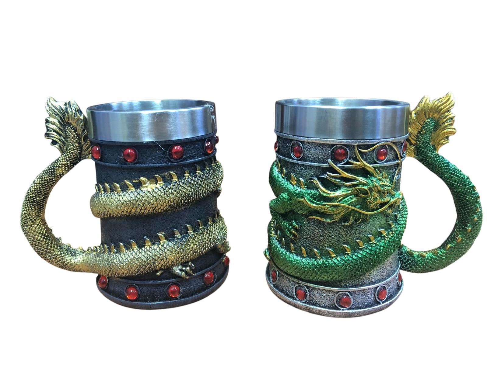 3D Ejderha Tasarımlı Çelik Kupa Bardak