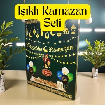 Işıklı Kutulu Ramazan Temalı Işıklı Lüks Ramazan Seti