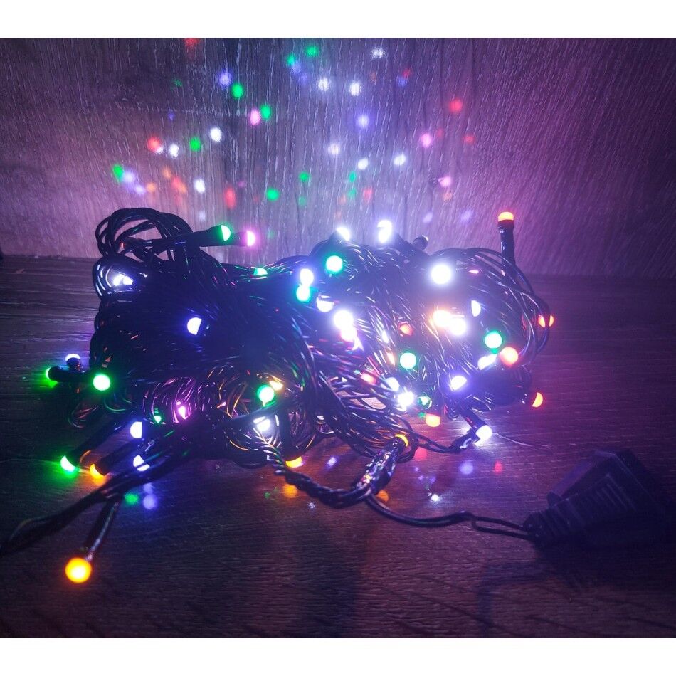 100 LED 10 Metre RGB Siyah Kablo Damla LED Işık (8 Fonksiyonlu)