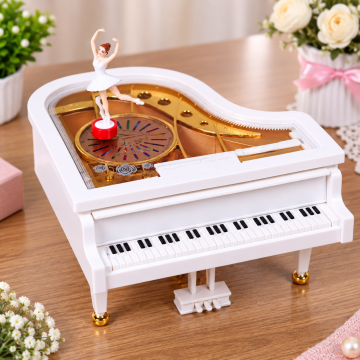 Balerin Piyano Şeklinde Müzik Kutusu (Büyük Boy)