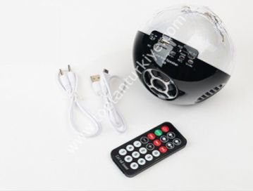 Led Işık Sihirli Kristal Renk Top Hoparlör Kablosuz Uzaktan kumandalı
