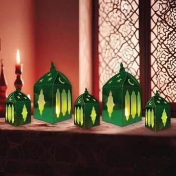 Ramazan Temalı Masa Üstü Dekor Seti Yeşil 5'li