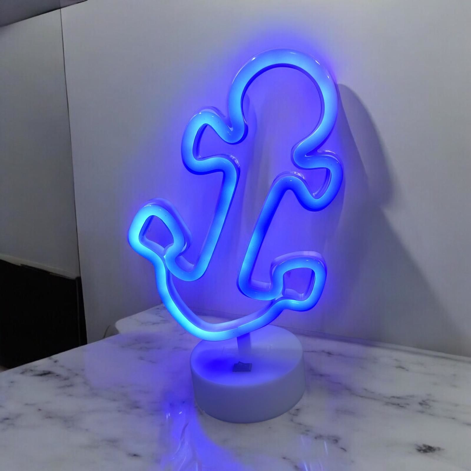 Dekoratif Led Neon Çapa Şeklinde Işıklı Gece Lambası