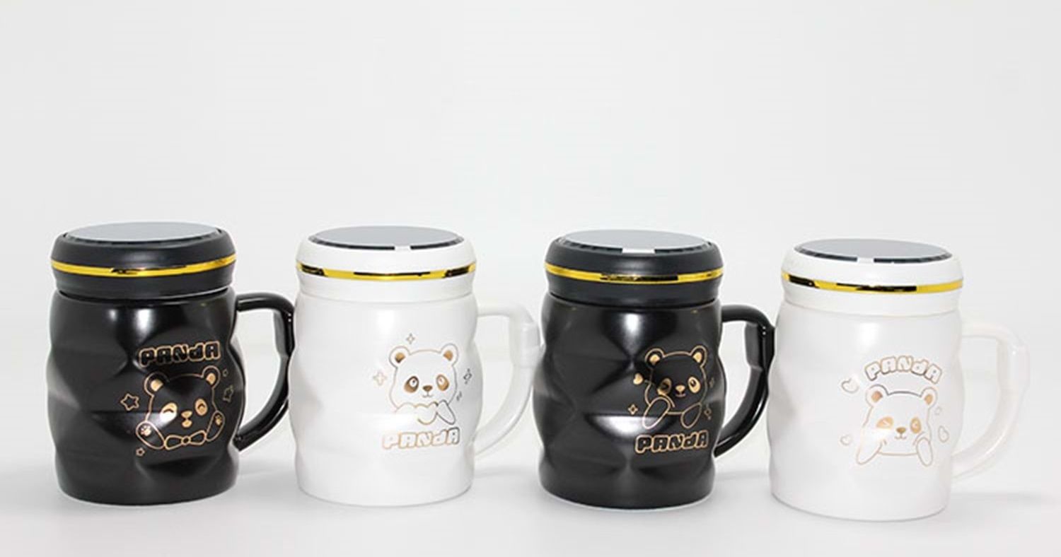 Panda Tasarımlı Ayna kapaklı Kupa Bardak