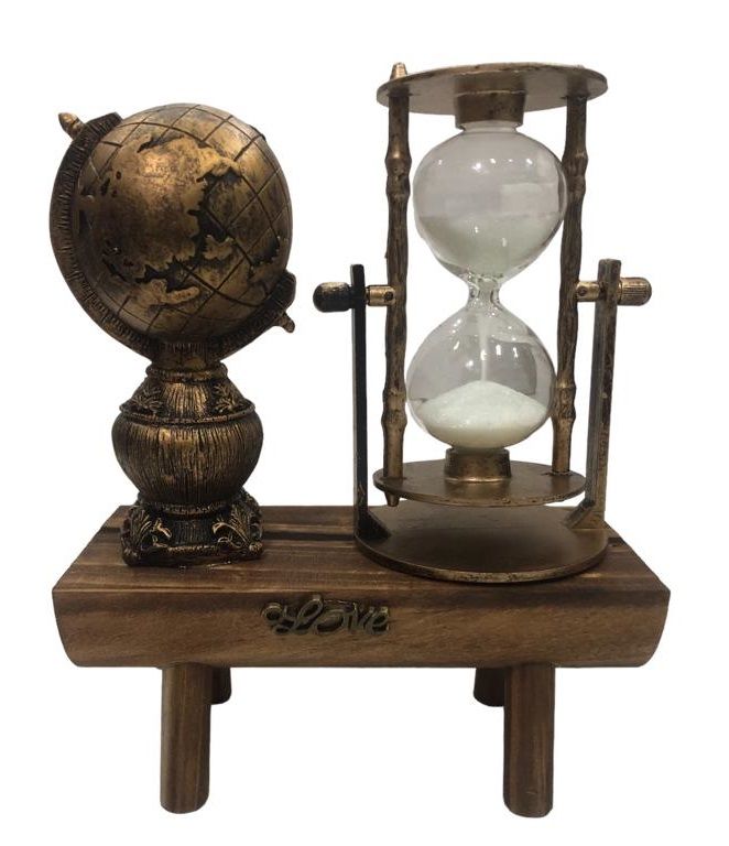 Dekoratif Polyester Cam Kum Saati Ve Dünya