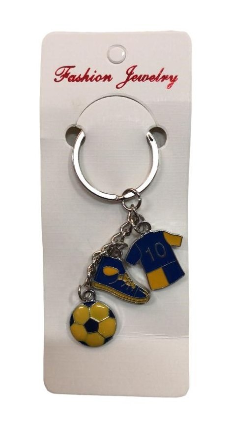 Sarı Lacivert Taraftar Tasarımlı Anahtarlık Çanta Süsü (5 Adet)