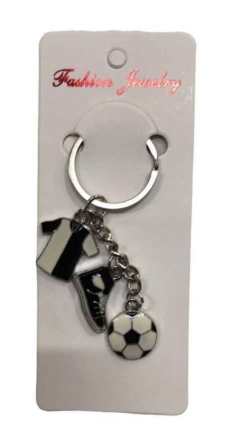 Siyah Beyaz Taraftar Tasarımlı Anahtarlık Çanta Süsü (5 Adet)