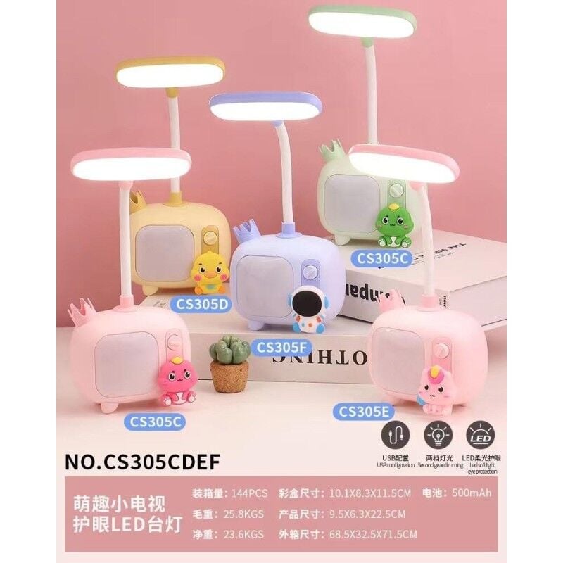 Usb Şarjlı Karakterli Tv Tasarımlı Masa Lambası