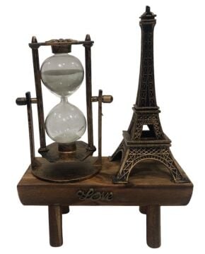 Dekoratif Cam Kum Saati Ve Eyfel Kulesi