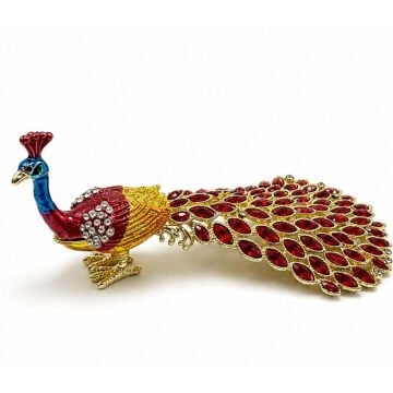 Swarovski Taşlı Tavuskuşu Biblosu (13cm x 6cm)