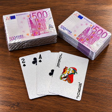 Euro Tasarımlı Gümüş İskambil Oyun Kartı