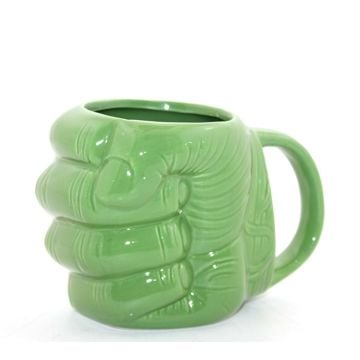 Porselen Yeşil Yumruk Tasarımlı Kupa Bardak